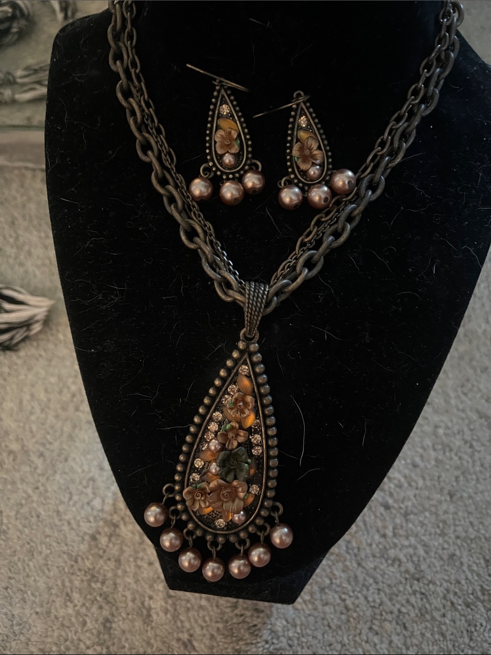 Victorian Revival Necklace and Earring Set